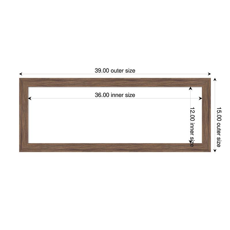 Pia Medium Brown Narrow Framed Dry Erase Magnetic Board - 39 x 15 in