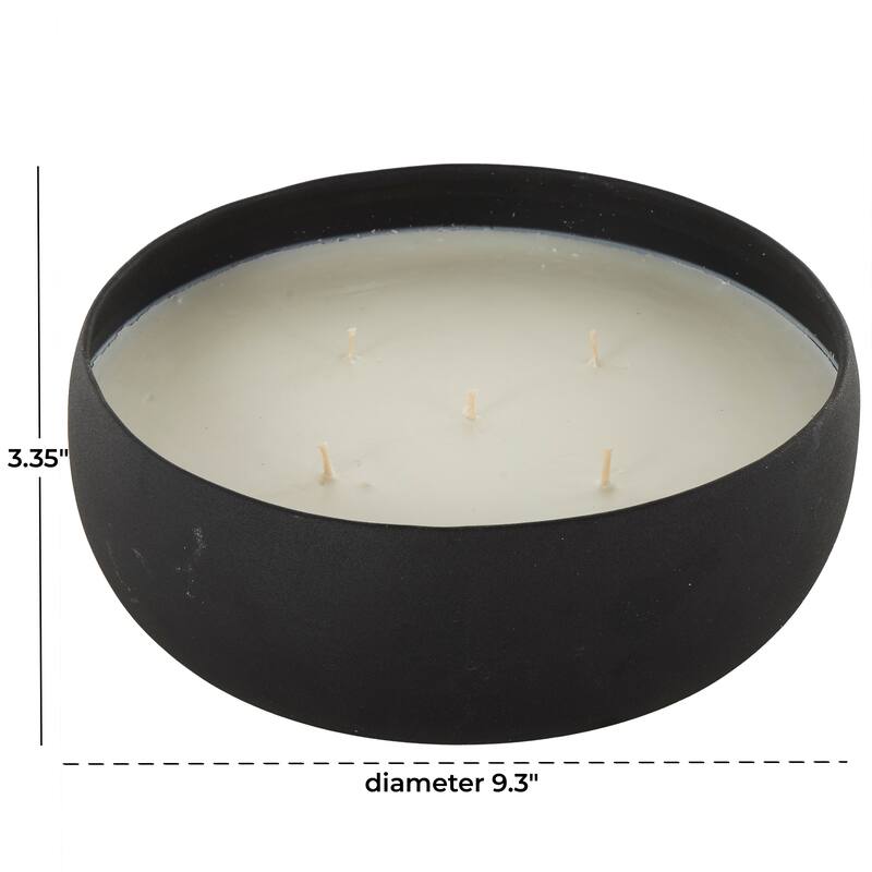 Beige, Black or Cream Metal Scented Textured 63oz 5 Wick Decorative Candle with White Wax
