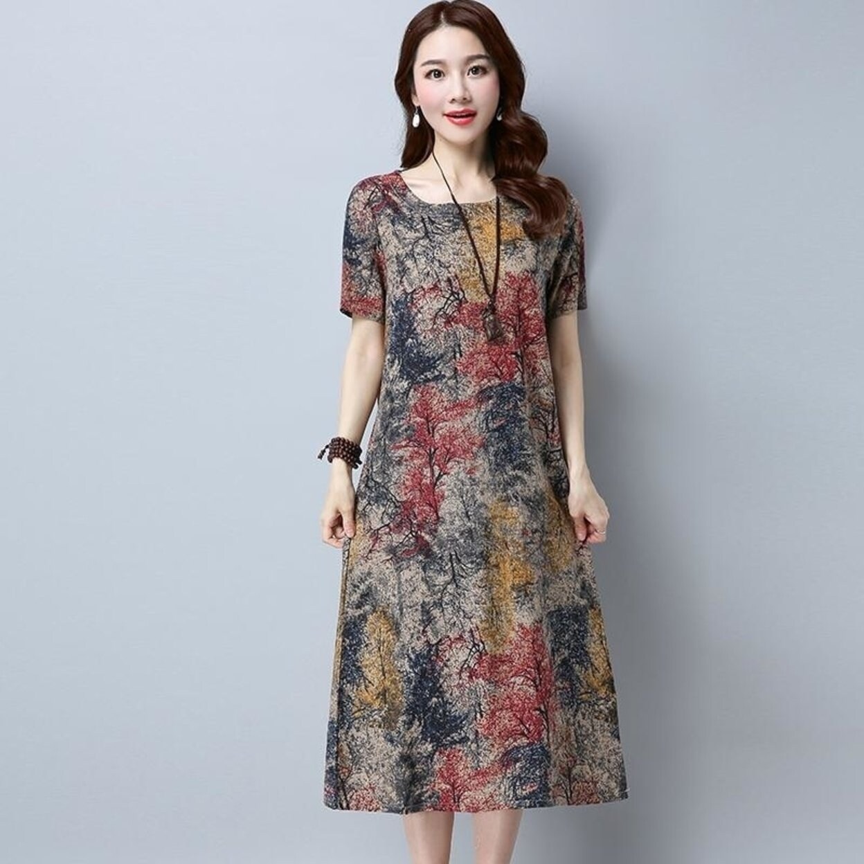 plus size cotton dress with pockets