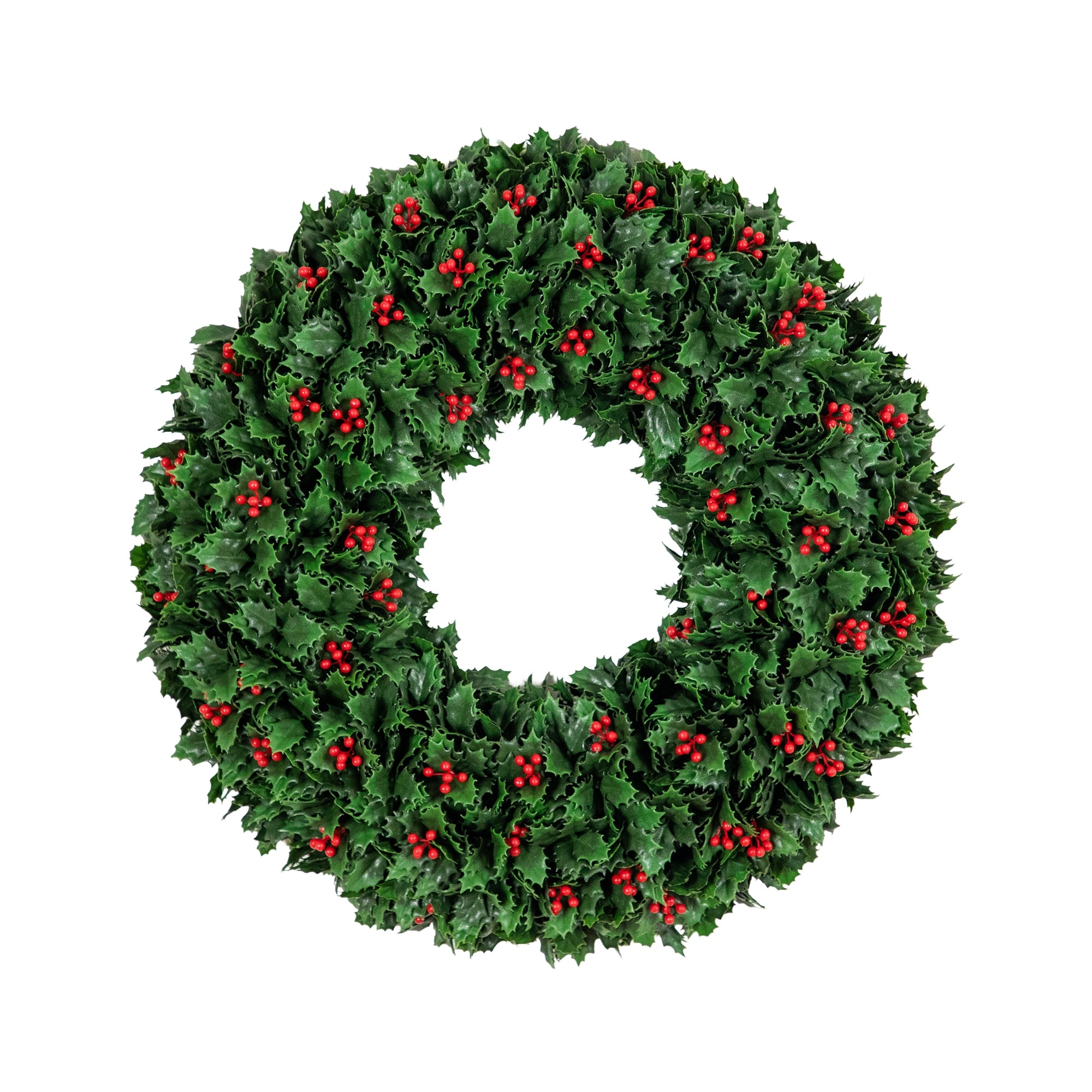24-in UV Resistant Holly Berry Christmas Wreath (Indoor/Outdoor)