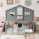 preview thumbnail 15 of 40, Modern House Shaped Bunk Bed with Ladder and Guardrails, Solid Construction, Beautiful & Elegant Grey