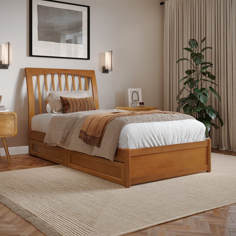 Roslyn Platform Bed with Panel Footboard and Storage Drawers