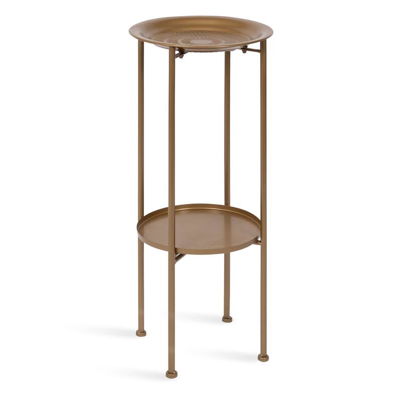 Kate and Laurel Mahdavi Plant Stand Table - 12x12x27 - Gold