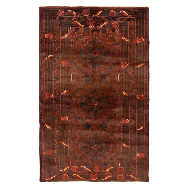 Teimani Brown Rug 3'7" x 6'4" - 3'7 x 6'4 - Dark Brown - 3'7 x 6'4