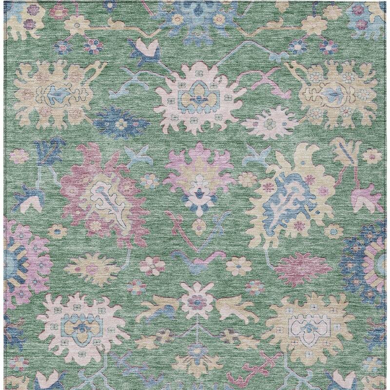 HomeRoots Floral Transitional Rectangle Outdoor Rug