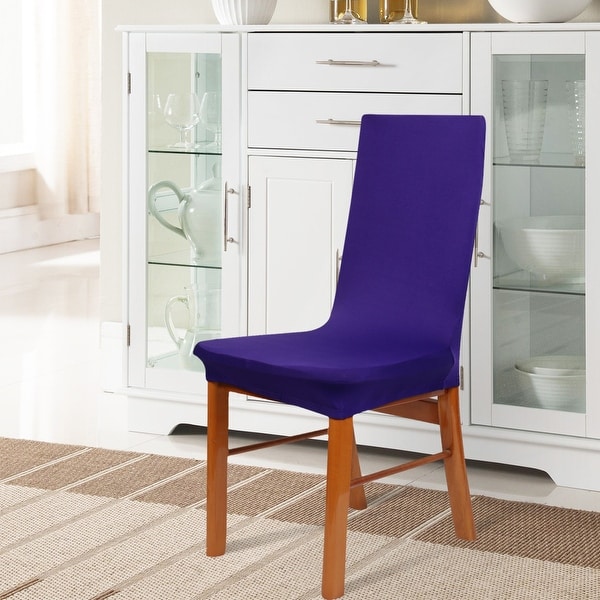 Unique Bargains 2 Pcs Washable Spandex Stretch Dark Purple Dining Unique Bargains 2 Pcs Washable Spandex Stretch Dark Purple Dining Chair Slipcovers