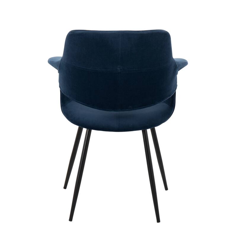 Silver Orchid Fauske Upholstered Chair with Metal Legs - Set of 2