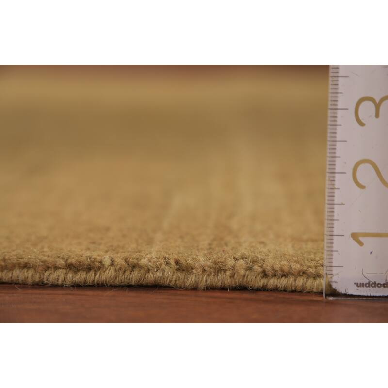 Modern Yellow Gabbeh Oriental Area Rug Handmade Wool Carpet - 5'0" x 6'7"