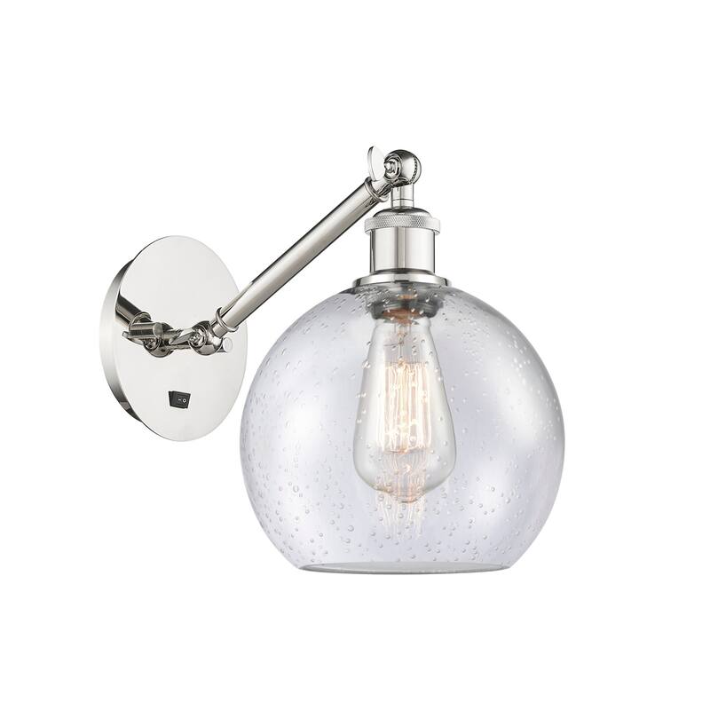 Innovations Lighting 317-1W-14-8 Athens Sconce Athens 14" Tall Wall - Polished Nickel / Seedy