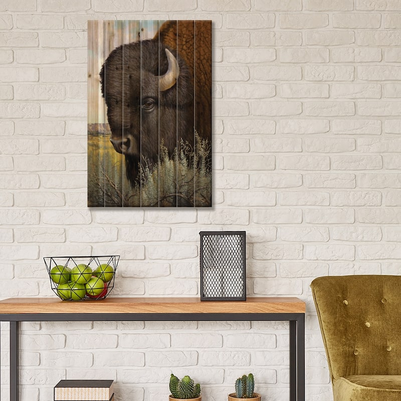 Monarch Of The Plains Print On Wood by Derk Hansen - Multi-Color