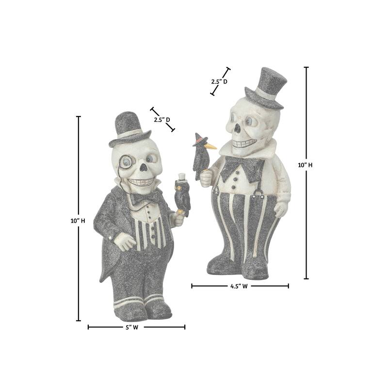 10" Paperpaulp Halloween Skeleton Set of 2