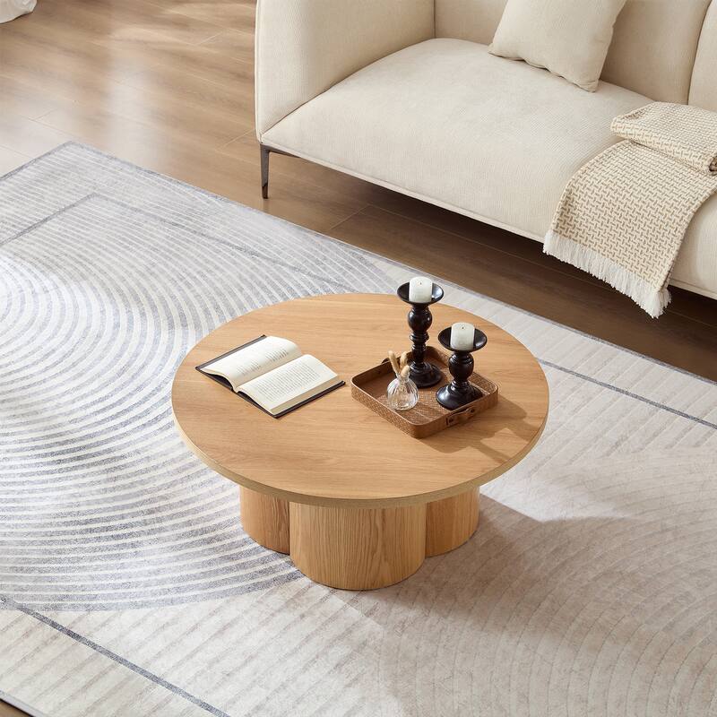Round Coffee Table, Modern Accent Tea Table for Bedroom, Living Room, Office Apartment