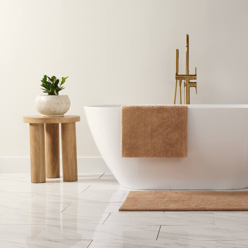 Becky Cameron 100% Cotton Reversible Solid Bath Mat