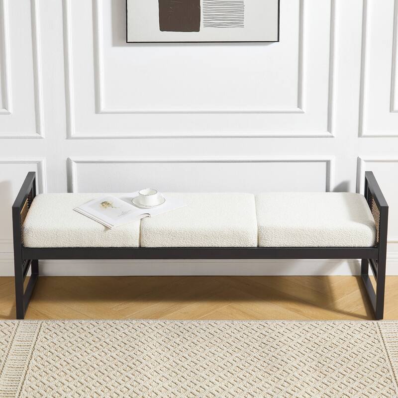Fabric Upholstered Storage Bench for End of Bed, Entryway - 56.69"L x 16.93"W x 22.4"H