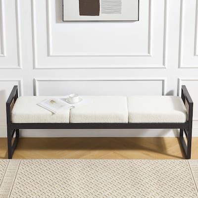 Fabric Upholstered Storage Bench for End of Bed, Entryway - 56.69"L x 16.93"W x 22.4"H