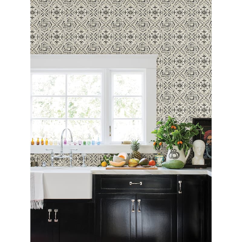 NuWallpaper Black Landondale Peel & Stick Wallpaper