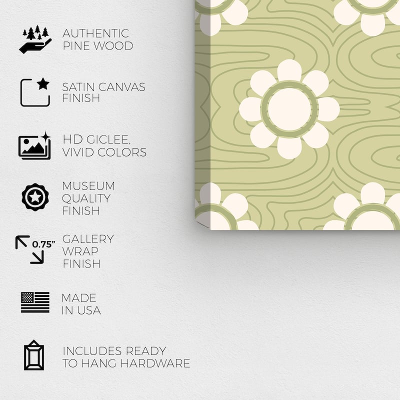 Wynwood Studio Canvas Abstract Baby Blanket Pattern Green and Light Green Modern & Contemporary Wall Art Canvas Print