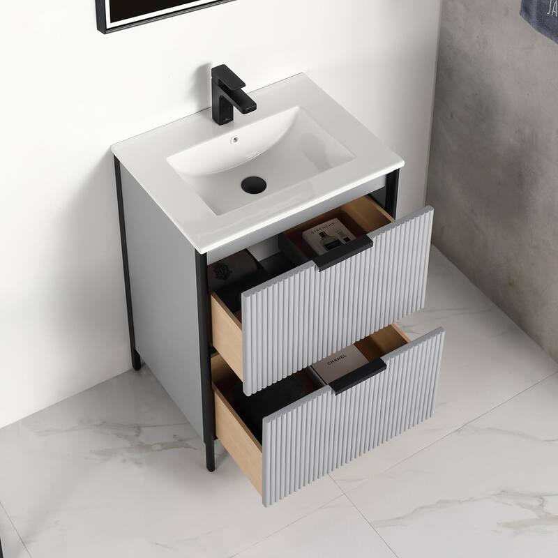 Blossom 24 Inch All Wood Freestanding Bathroom Vanity with Sink