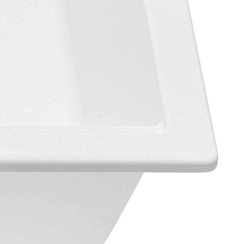 Ruvati 31-inch epiCube Granite Composite Workstation Drop-in Kitchen Sink Matte White - RVG1631WH
