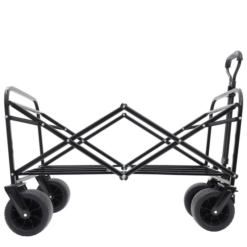 400lbs Collapsible Foldable Wagon Cart, Beach Wagon Utility Cart Utility Wagon Grocery Cart for Camping Shopping Sports