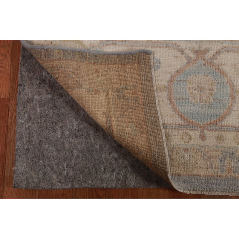 Hand Knotted Oriental 100% Wool Carpet Transitional All-Over Navy Blue & Blues Oushak Area Rug - 11' 11'' X 9' 0''