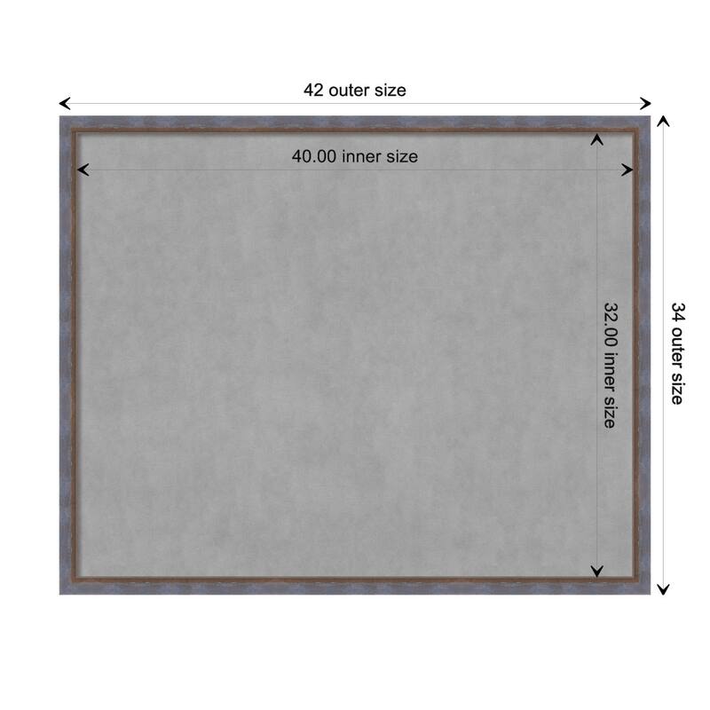 Amanti Art Two Tone Blue Copper Framed Magnetic Board - Board Size 40x32
