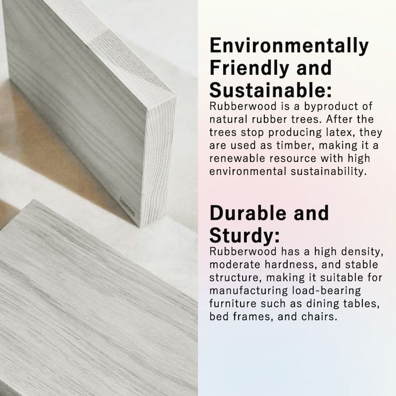 VECELO 90-inch Modern Solid Wood Rectangular Extendable Dining Table