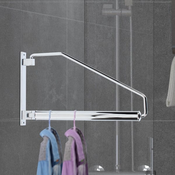 Wall Mounted Laundry Racks Folding Clothes Hanger Rack 12.2 in Bed