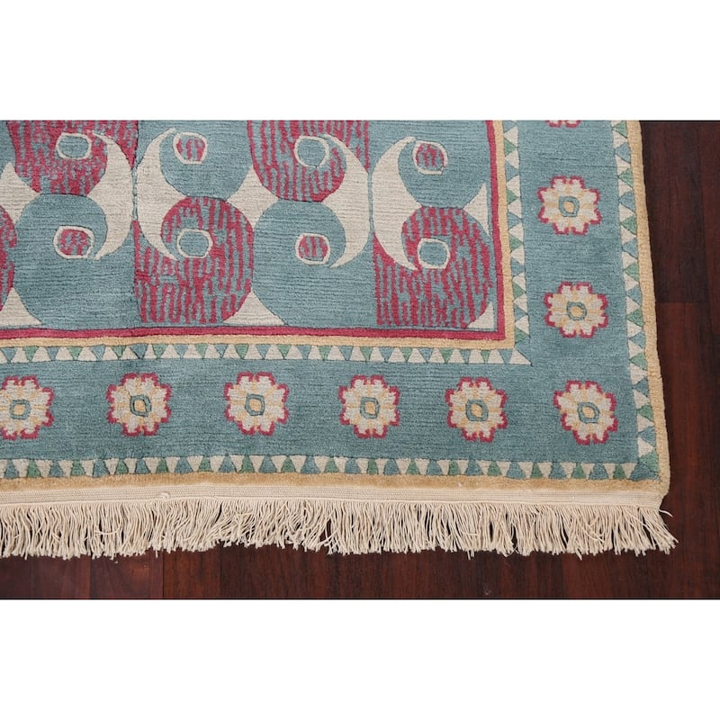 Vegetable Dye Nepalese Area Rug Hand-knotted Oriental Wool Carpet - 5'2" x 8'0"