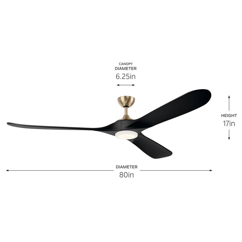 Kichler Lighting Mylo 80 Inch Ceiling Fan with Satin Etch Cased Opal Glass