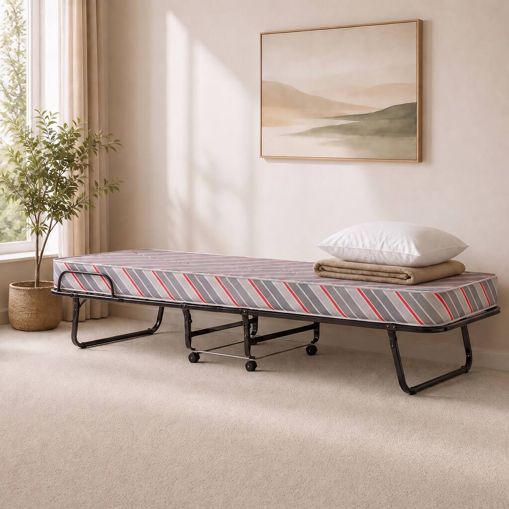 Charmaine Roll Away Folding Guest Bed with Mattress
