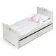 preview thumbnail 6 of 6, Badger Basket Doll Bed with Trundle and Bedding - White Rose - 22.5" x 11.25" x 11.25"