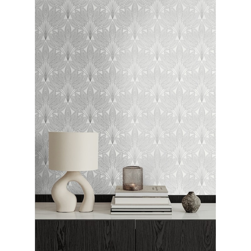 NextWall Peacock Leaves Peel and Stick Wallpaper