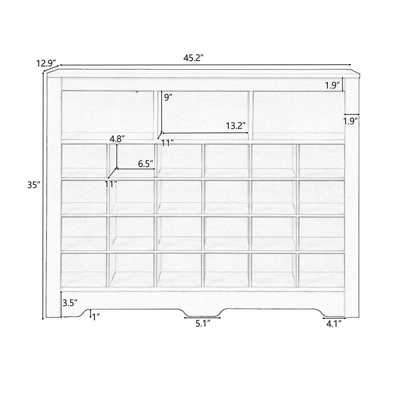 Contemporary 24-Cubby Shoe Console: Stylish, High-Quality Storage Solution