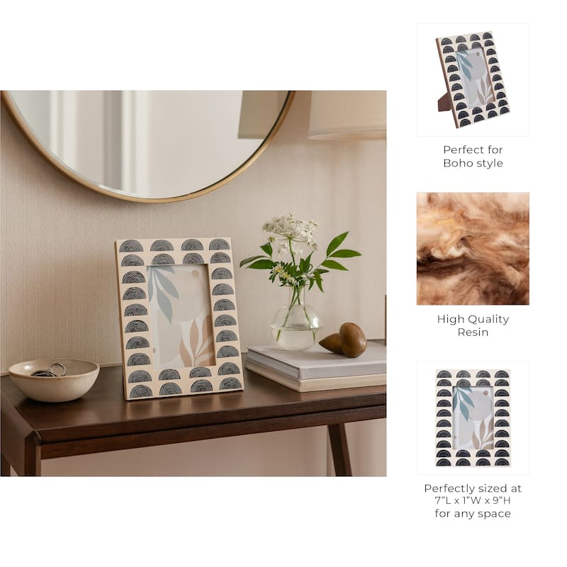 Resin Wood Decorative Arches Photo Frame - Black