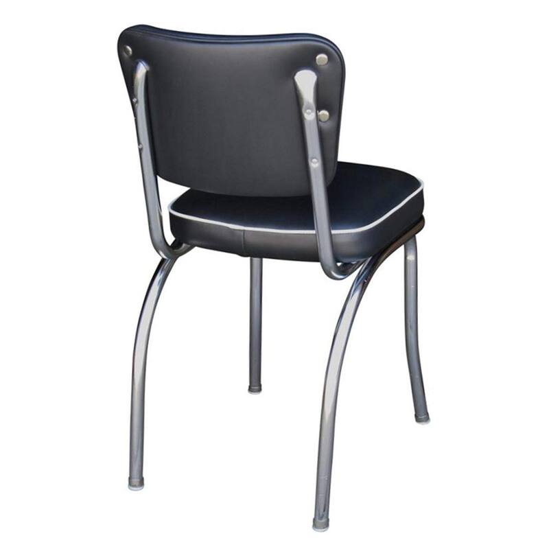 Kitchen Dining Chair - Box Seat, Chrome Frame - Vinyl Seat - 18" Height - 31.5