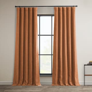 Exclusive Fabrics Textured Faux Linen Room Darkening Curtains for Bedroom & Living Room Curtains (1 Panel)