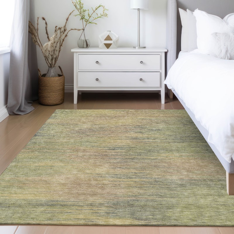 Machine Washable Indoor/ Outdoor Chantille Solid Ombre Rug