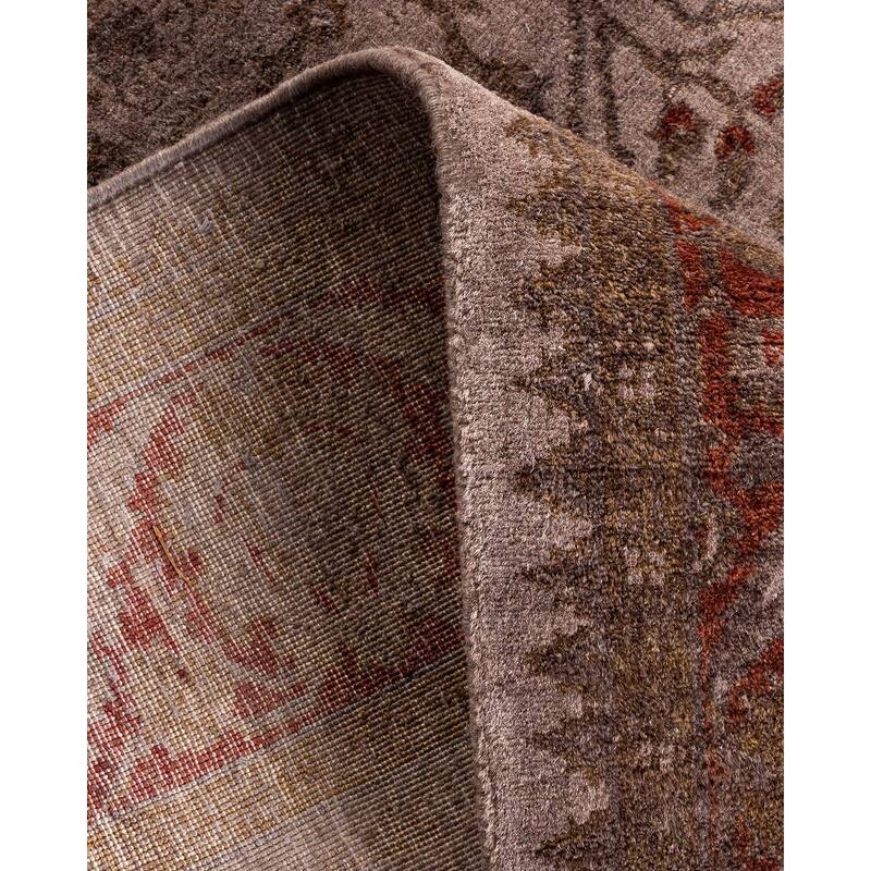 Overton Hand Knotted Wool Vintage Inspired Modern Contemporary Overdyed Beige Area Rug - 3' 1" x 4' 10"