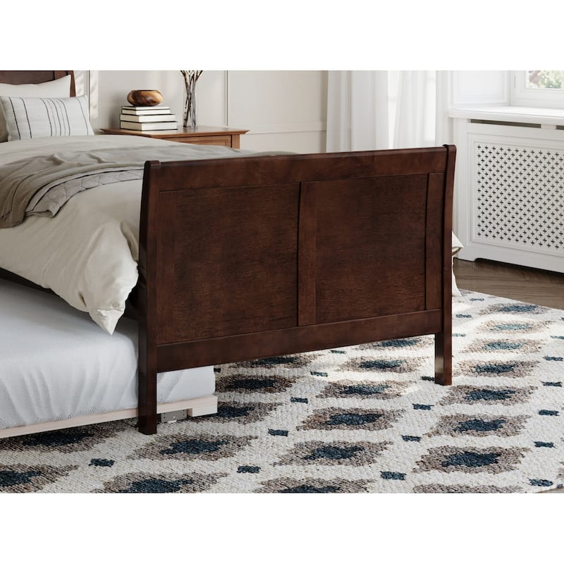 Renaissance Twin XL Platform Bed with Footboard & Trundle - Walnut Finish