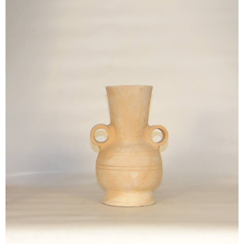 Solid Long Neck Terracotta Vase - 11.5" - Brown