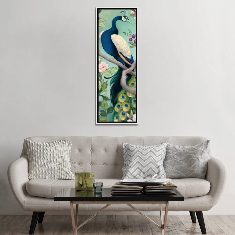 iCanvas "Pretty Peacock I" by Julia Purinton Framed Canvas Print