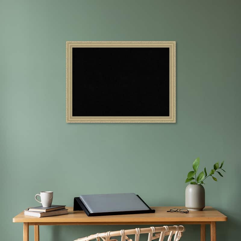 Champagne Teardrop Wood Framed Black Corkboard Bulletin Board