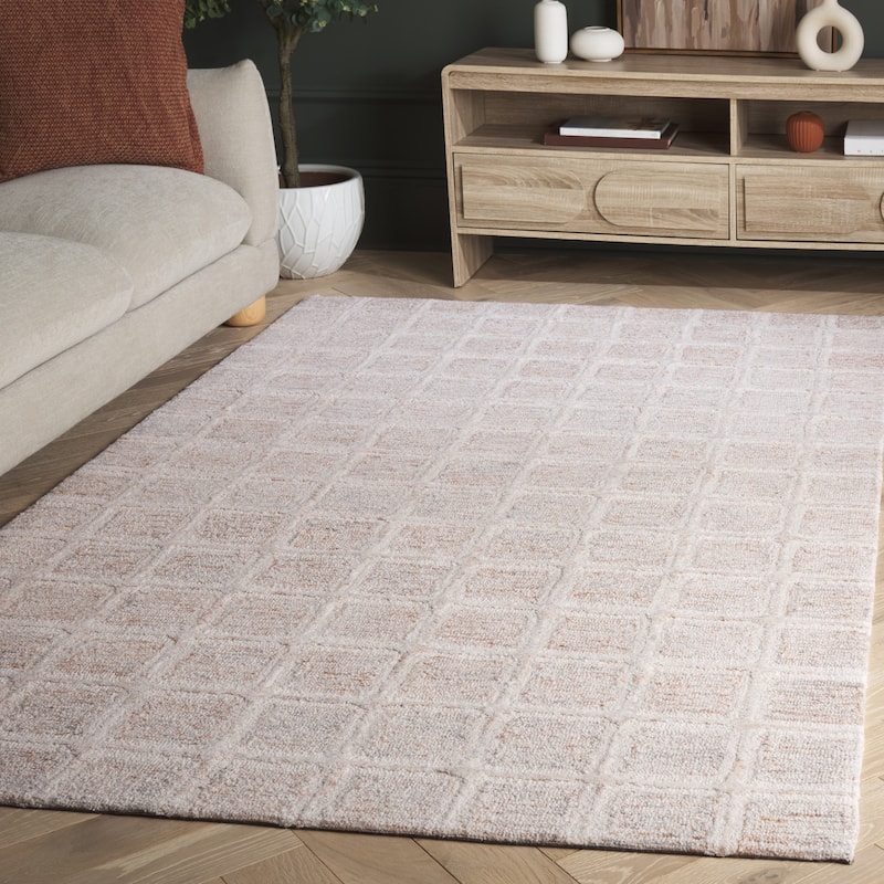 SAFAVIEH Handmade Pine Þorunn Wool Rug - Rust/Grey - 4' x 6'