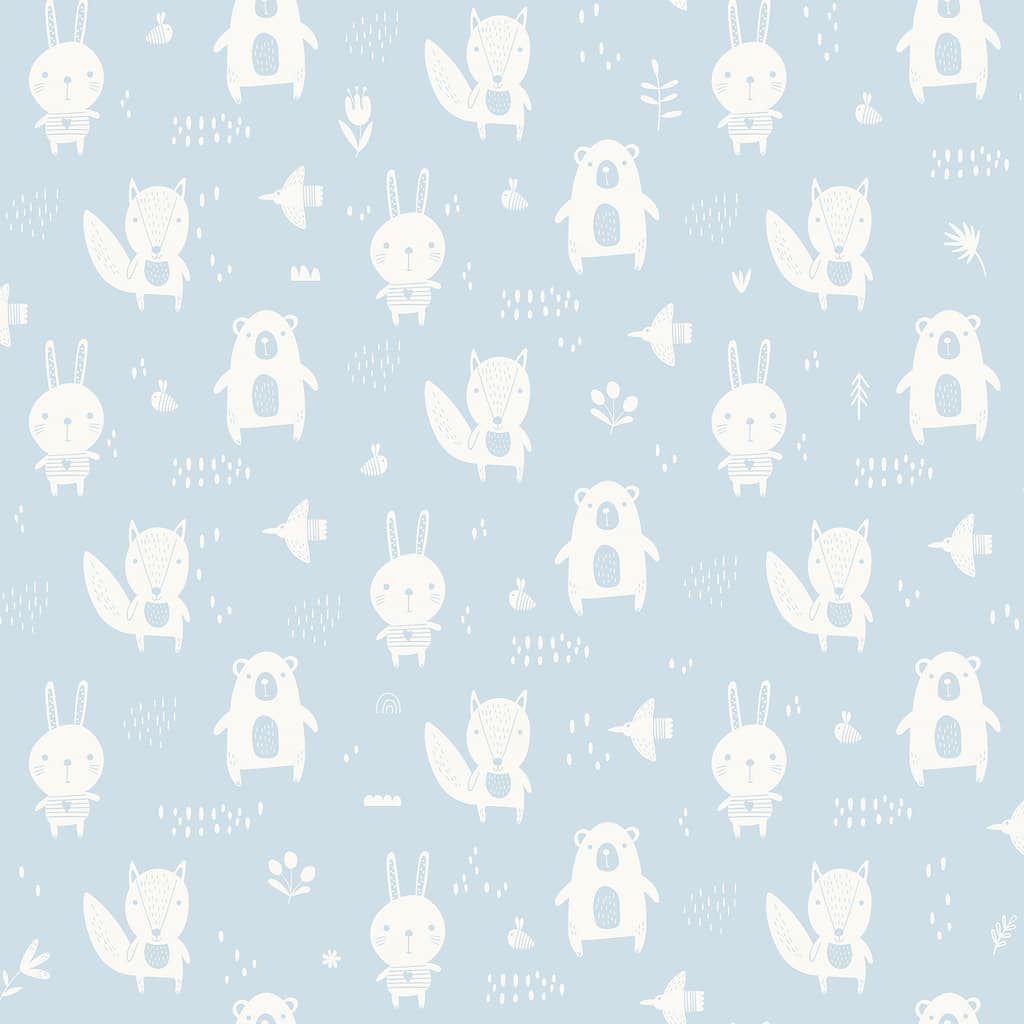 Chesapeake Bitsy Sky Blue Woodland Wallpaper - 20.9 x 396 x 0.025