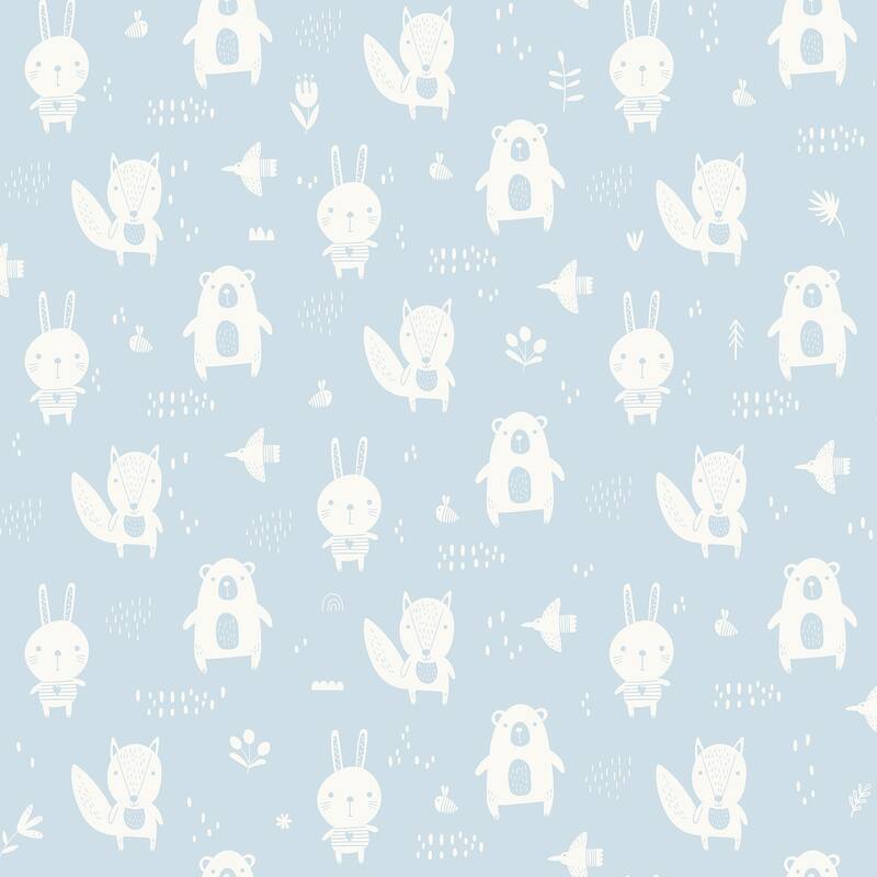 Chesapeake Bitsy Sky Blue Woodland Wallpaper - 20.9 x 396 x 0.025