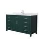 preview thumbnail 13 of 44, Beckett 60 Inch Single Vanity, Cultured Marble Top Green, Nickel Trim, White Cultured Marble Top