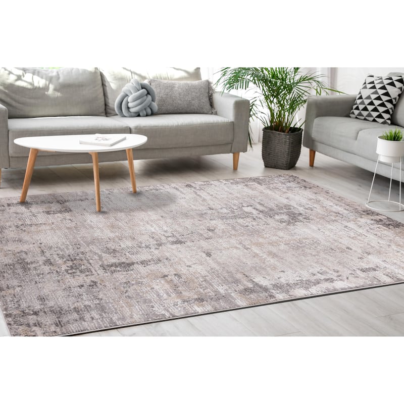 Chorus Grey Beige Concrete Jungle Rug