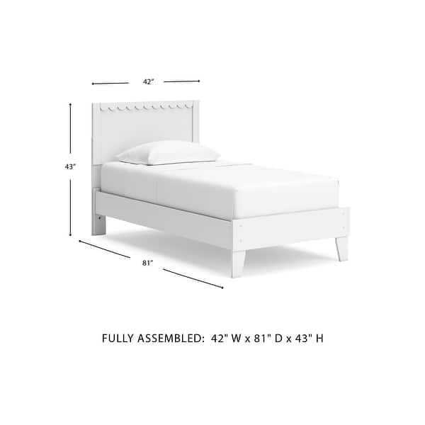 dimension image slide 1 of 2, Signature Design by Ashley Hallityn White Panel Headboard Platform Bed