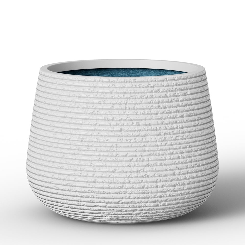 Upgraded Interior Concrete Round Planter with Draiange Holes